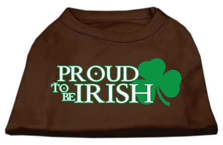 Proud to be Irish Screen Print Shirt Brown Lg